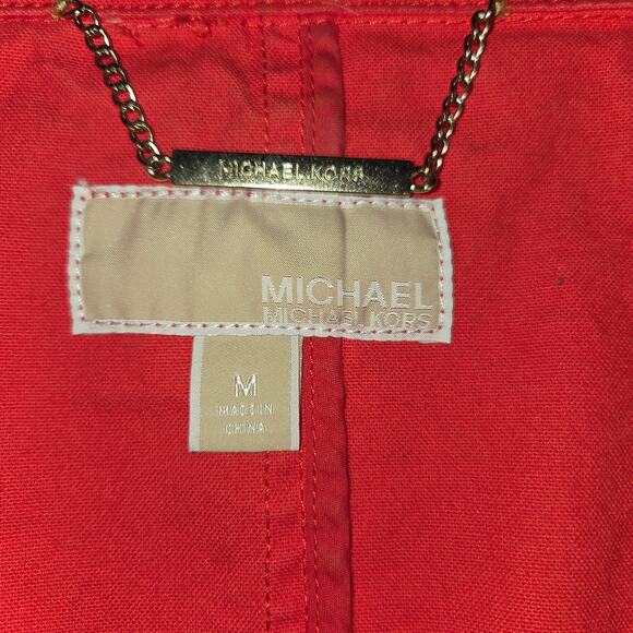 Michael Kors Bold Orange Cropped Canvas Jacket Sz Medium - Picture 6 of 7